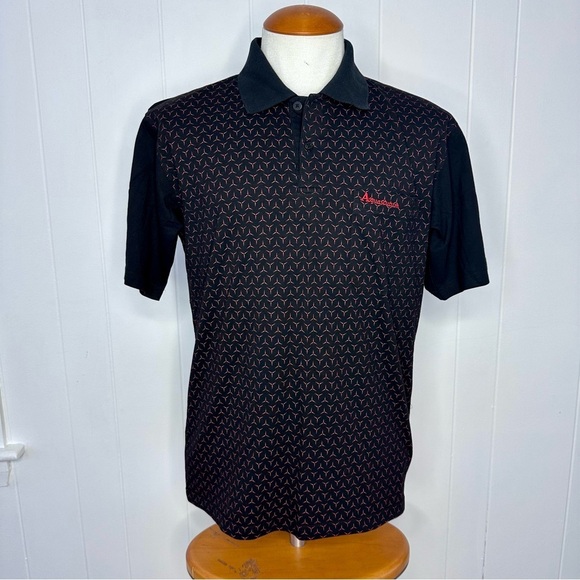 Aquascutum of London Black Geometric Polo Shirt - Picture 3 of 11